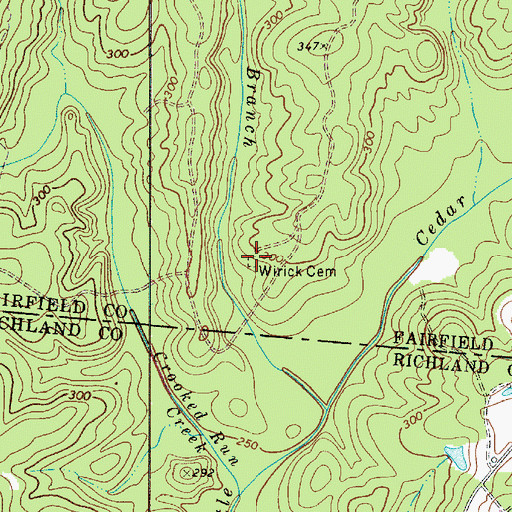 Topographic Map of Wirick Cemetery, SC