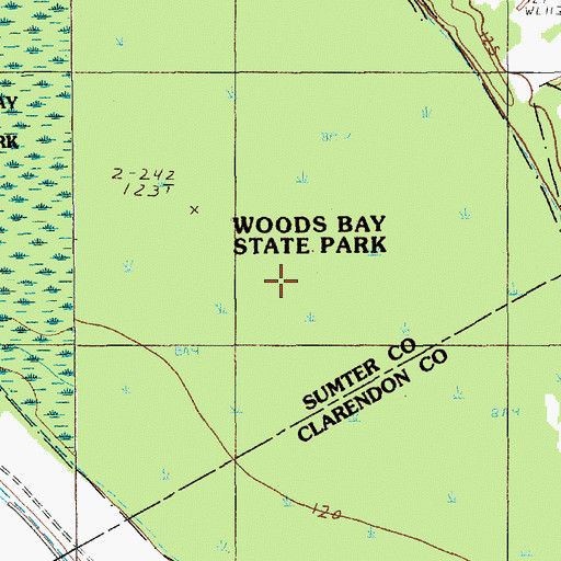 Topographic Map of Woods Millpond, SC