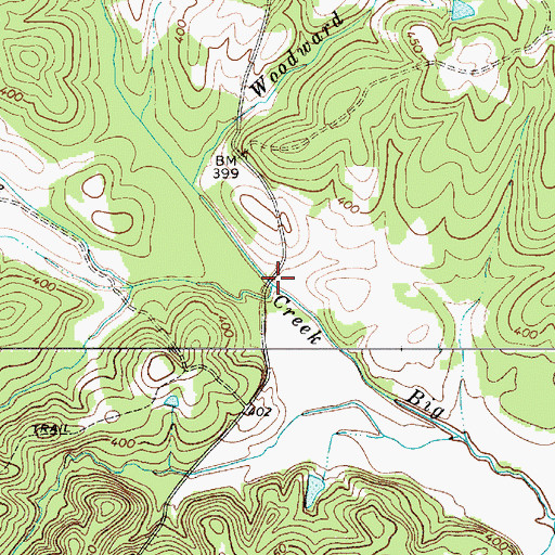 Topographic Map of Woodward Branch, SC