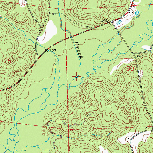 Topographic Map of Mill Creek, AL