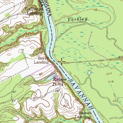 Topographic Map of Berrys Landing, SC