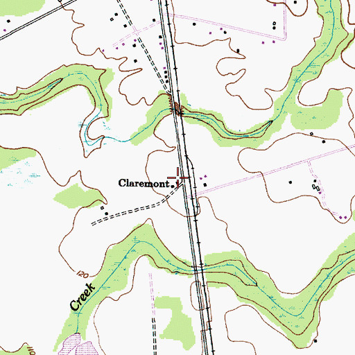 Topographic Map of Claremont, SC