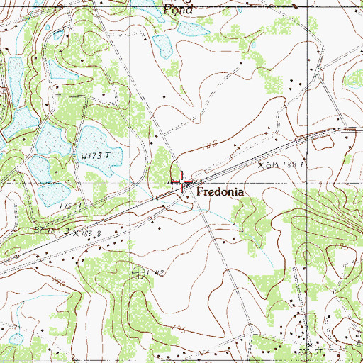 Topographic Map of Fredonia, SC