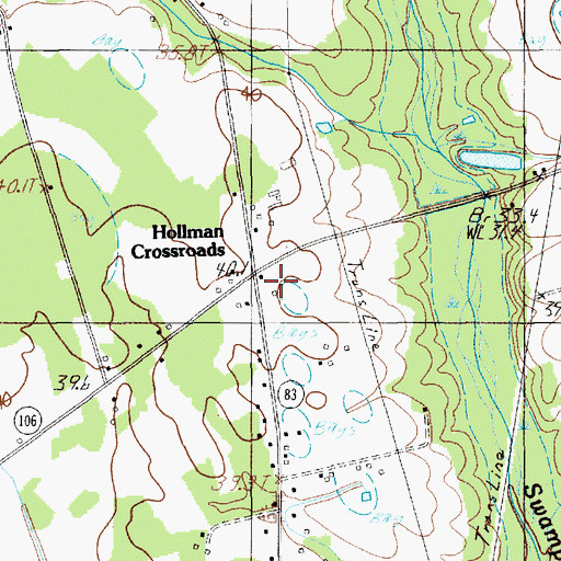 Topographic Map of Hollman Crossroads, SC