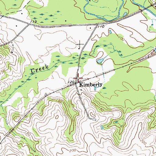 Topographic Map of Kimberly, SC