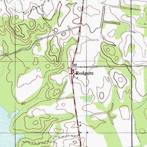 Topographic Map of Rodgers, SC