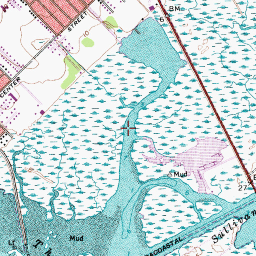 Topographic Map of Jeanette Creek, SC