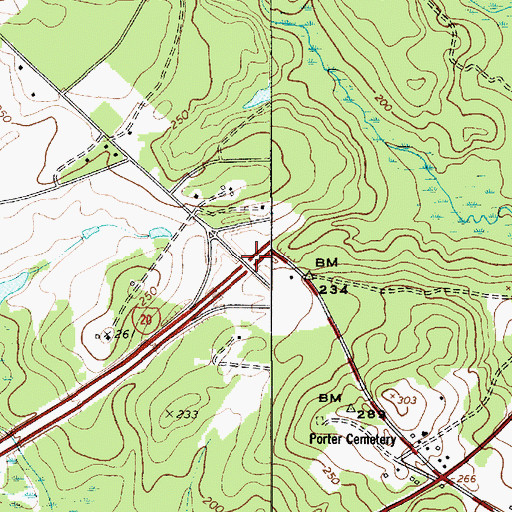 Topographic Map of Interchange 87, SC