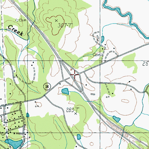 Topographic Map of Interchange 1, SC