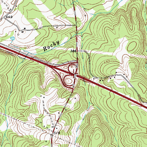Topographic Map of Interchange 85, SC