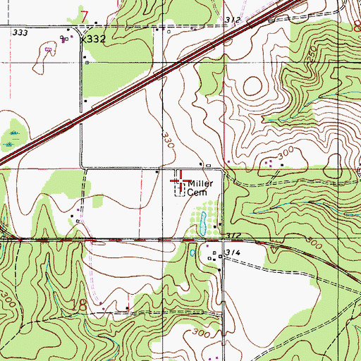 Topographic Map of Miller Cemetery, AL