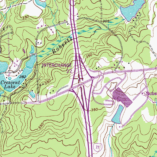 Topographic Map of Interchange 22, SC