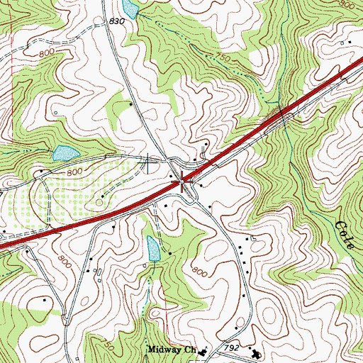 Topographic Map of Interchange 90, SC