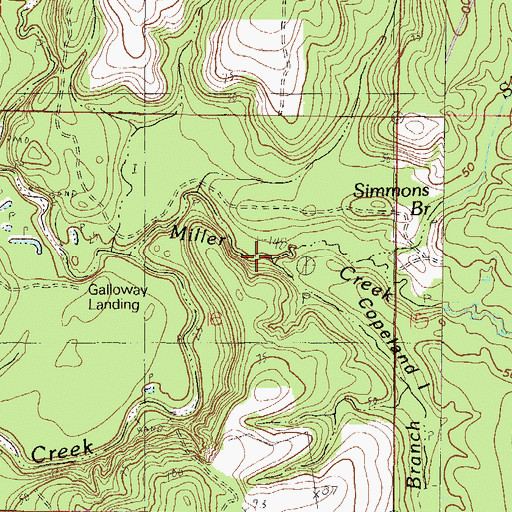 Topographic Map of Miller Creek, AL