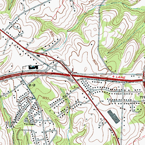 Topographic Map of Interchange 92, SC