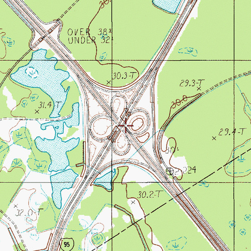 Topographic Map of Interchange 86, SC