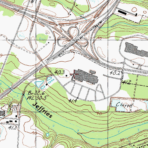 Topographic Map of Interchange 160, SC
