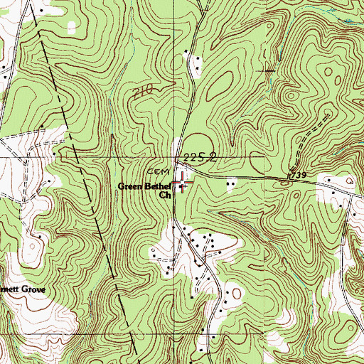 Topographic Map of Green Bethel Church, SC