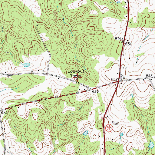 Topographic Map of Prosperity Lookout Tower, SC