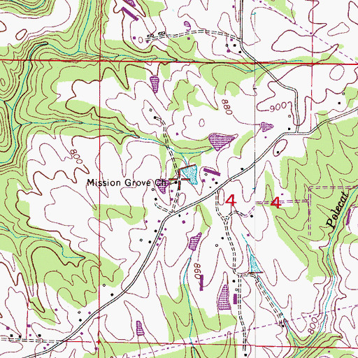 Topographic Map of Mission Grove Baptist Church, AL