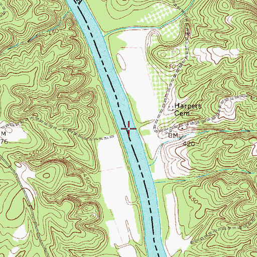 Topographic Map of Harpers Ferry (historical), SC