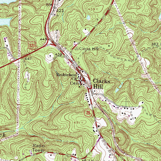Topographic Map of Bethelehem Cemetery, SC