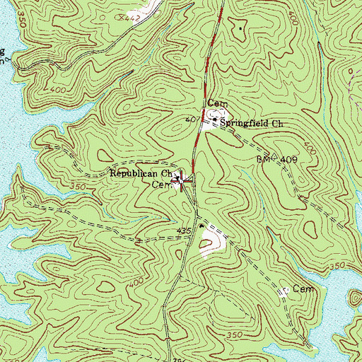 Topographic Map of Republican Cemetery, SC