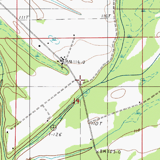 Topographic Map of Molette Bend School, AL