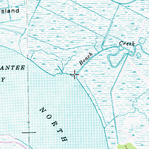 Topographic Map of Beach Creek, SC