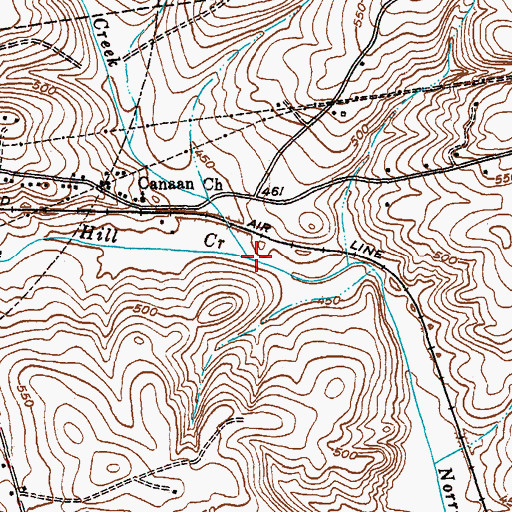 Topographic Map of Blue Hill Creek, SC