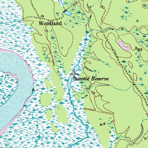 Topographic Map of Bonnie Reserve, SC