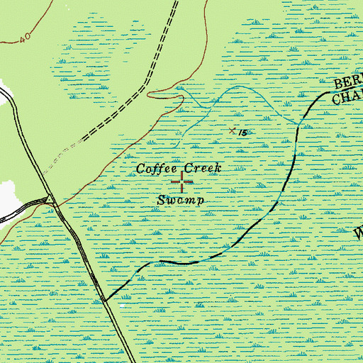 Topographic Map of Coffee Creek Swamp, SC