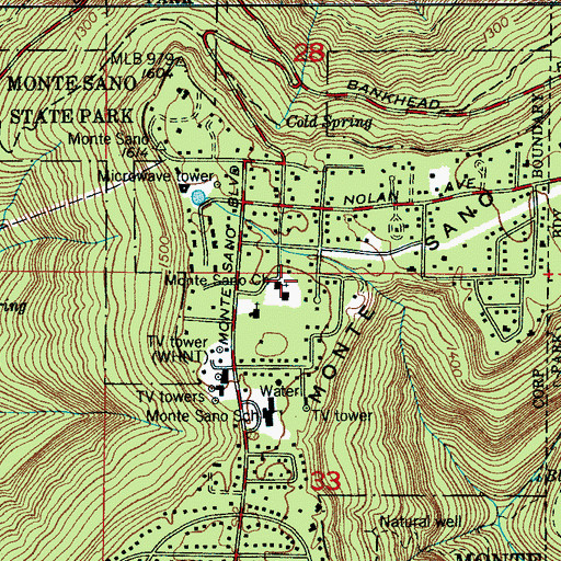 Topographic Map of Monte Sano Church, AL