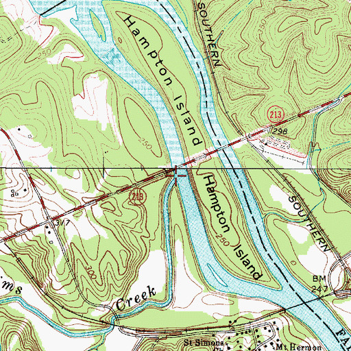 Topographic Map of Crims Creek, SC