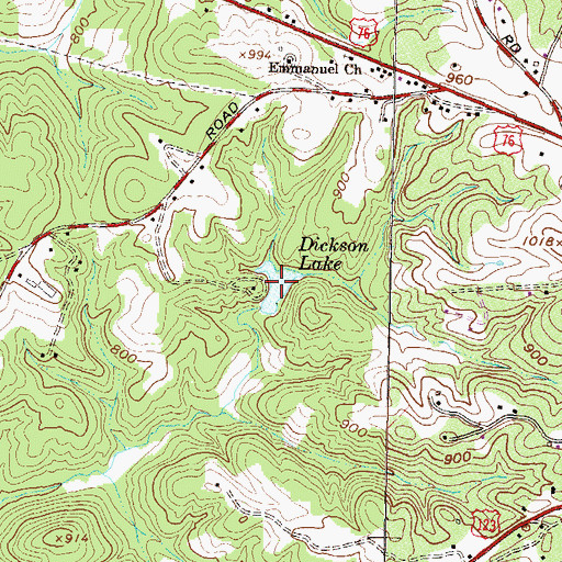Topographic Map of Dickson Lake, SC