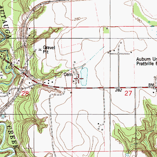 Topographic Map of Montgomery Cemetery, AL