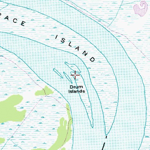 Topographic Map of Drum Islands, SC