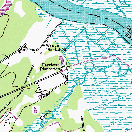 Topographic Map of Harrietta Plantation, SC