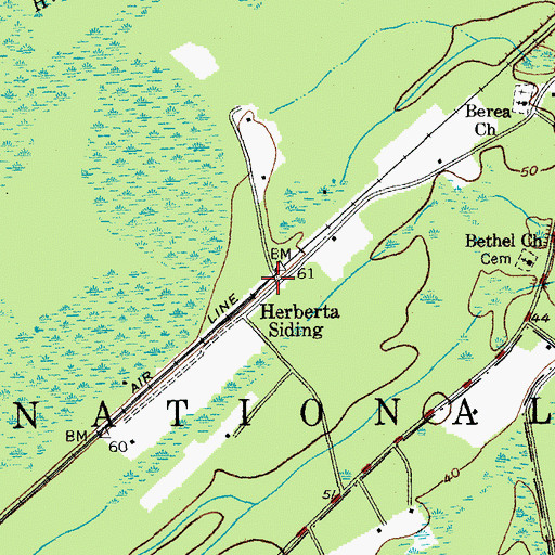 Topographic Map of Herberta Siding, SC