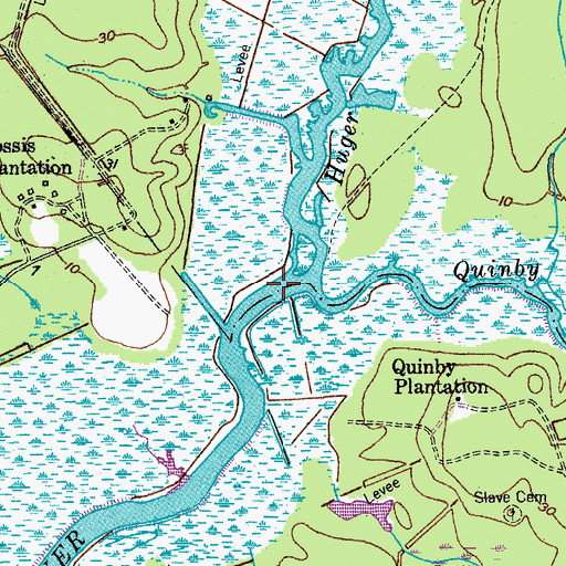Topographic Map of Huger Creek, SC