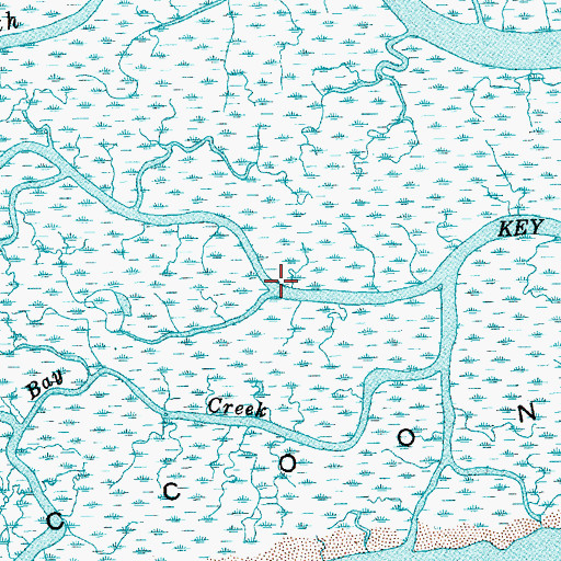 Topographic Map of Key Creek, SC