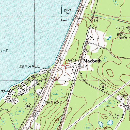Topographic Map of Macbeth, SC