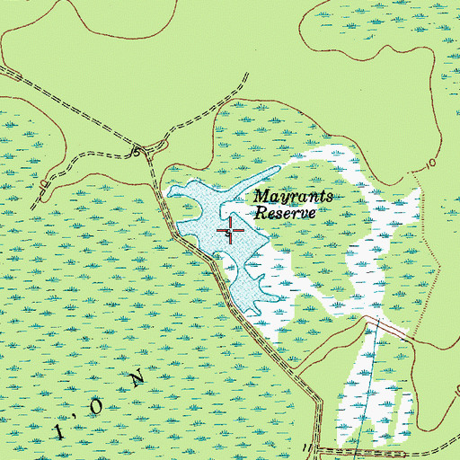 Topographic Map of Mayrants Reserve, SC