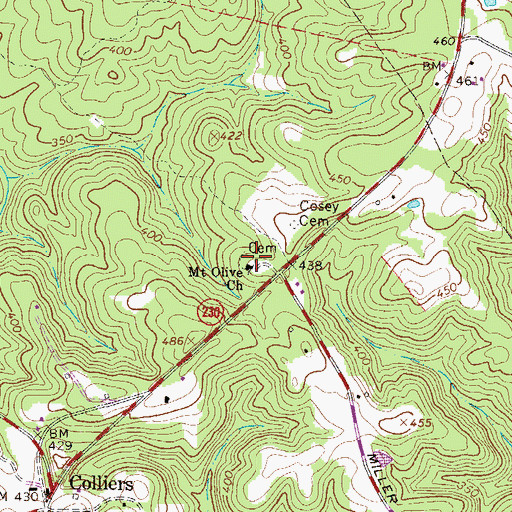 Topographic Map of Mount Olive Church, SC