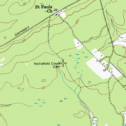 Topographic Map of Nelliefield Creek Cemetery, SC