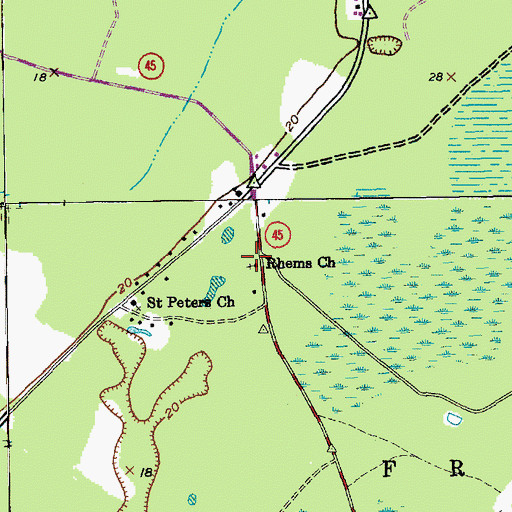 Topographic Map of Rhems Church, SC