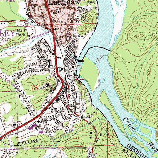Topographic Map of Moores Creek, AL