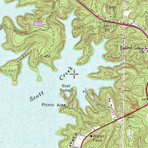 Topographic Map of Scott Creek, SC
