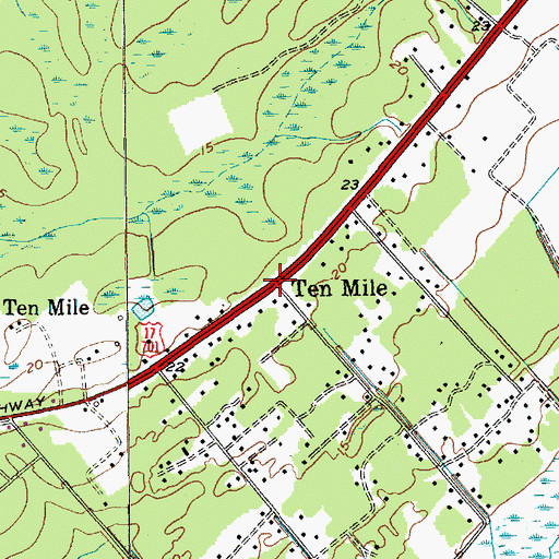 Topographic Map of Ten Mile, SC