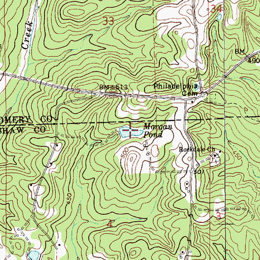 Topographic Map of Morgan Pond, AL